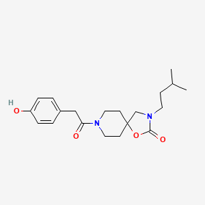 molecular formula C20H28N2O4 B5531599 8-[(4-hydroxyphenyl)acetyl]-3-(3-methylbutyl)-1-oxa-3,8-diazaspiro[4.5]decan-2-one 