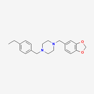 molecular formula C21H26N2O2 B5531612 1-(1,3-benzodioxol-5-ylmethyl)-4-(4-ethylbenzyl)piperazine 