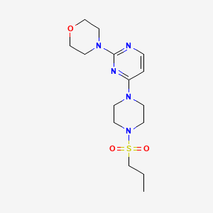 molecular formula C15H25N5O3S B5531627 4-{4-[4-(propylsulfonyl)-1-piperazinyl]-2-pyrimidinyl}morpholine 