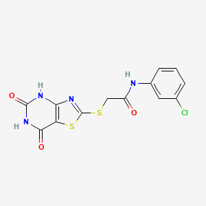 molecular formula C13H9ClN4O3S2 B5531639 N-(3-chlorophenyl)-2-[(7-hydroxy-5-oxo-4,5-dihydro[1,3]thiazolo[4,5-d]pyrimidin-2-yl)thio]acetamide 