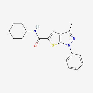 molecular formula C19H21N3OS B5531659 N-cyclohexyl-3-methyl-1-phenyl-1H-thieno[2,3-c]pyrazole-5-carboxamide 