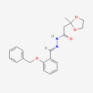 molecular formula C20H22N2O4 B5531667 N'-[2-(benzyloxy)benzylidene]-2-(2-methyl-1,3-dioxolan-2-yl)acetohydrazide 