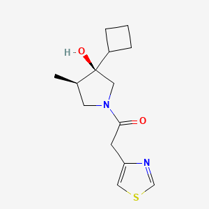 molecular formula C14H20N2O2S B5531674 (3R*,4R*)-3-cyclobutyl-4-methyl-1-(1,3-thiazol-4-ylacetyl)-3-pyrrolidinol 