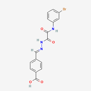 molecular formula C16H12BrN3O4 B5531676 4-{2-[[(3-bromophenyl)amino](oxo)acetyl]carbonohydrazonoyl}benzoic acid 