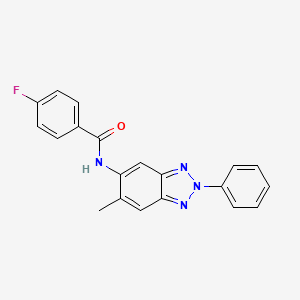 molecular formula C20H15FN4O B5531687 4-fluoro-N-(6-methyl-2-phenyl-2H-1,2,3-benzotriazol-5-yl)benzamide 