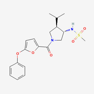 molecular formula C19H24N2O5S B5531701 N-[(3S*,4R*)-4-isopropyl-1-(5-phenoxy-2-furoyl)pyrrolidin-3-yl]methanesulfonamide 