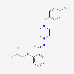 molecular formula C20H22ClN3O3 B5531734 [2-({[4-(4-chlorobenzyl)-1-piperazinyl]imino}methyl)phenoxy]acetic acid 