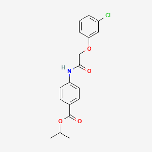 molecular formula C18H18ClNO4 B5531746 isopropyl 4-{[(3-chlorophenoxy)acetyl]amino}benzoate 