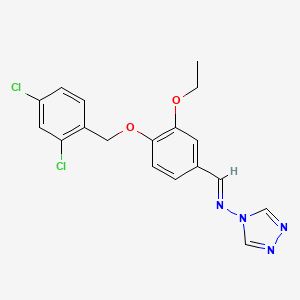 molecular formula C18H16Cl2N4O2 B5531762 N-{4-[(2,4-dichlorobenzyl)oxy]-3-ethoxybenzylidene}-4H-1,2,4-triazol-4-amine 