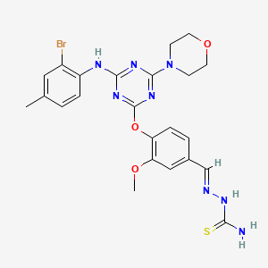 4-{[4-[(2-bromo-4-methylphenyl)amino]-6-(4-morpholinyl)-1,3,5-triazin-2-yl]oxy}-3-methoxybenzaldehyde thiosemicarbazone
