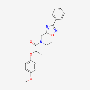 N-ethyl-2-(4-methoxyphenoxy)-N-[(3-phenyl-1,2,4-oxadiazol-5-yl)methyl]propanamide