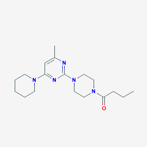 molecular formula C18H29N5O B5531791 2-(4-butyryl-1-piperazinyl)-4-methyl-6-(1-piperidinyl)pyrimidine 