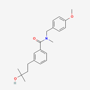 molecular formula C21H27NO3 B5531797 3-(3-hydroxy-3-methylbutyl)-N-(4-methoxybenzyl)-N-methylbenzamide 