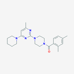 molecular formula C23H31N5O B5531804 2-[4-(2,4-dimethylbenzoyl)-1-piperazinyl]-4-methyl-6-(1-piperidinyl)pyrimidine 