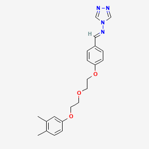 molecular formula C21H24N4O3 B5531810 N-(4-{2-[2-(3,4-dimethylphenoxy)ethoxy]ethoxy}benzylidene)-4H-1,2,4-triazol-4-amine 