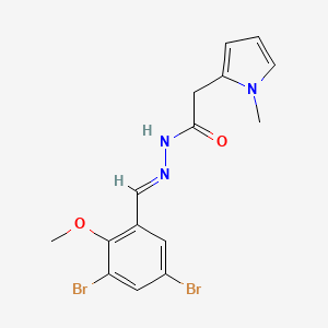 molecular formula C15H15Br2N3O2 B5531812 N'-(3,5-dibromo-2-methoxybenzylidene)-2-(1-methyl-1H-pyrrol-2-yl)acetohydrazide 