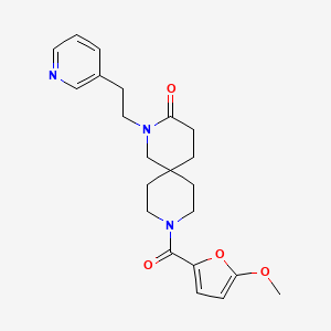 molecular formula C22H27N3O4 B5531818 9-(5-methoxy-2-furoyl)-2-(2-pyridin-3-ylethyl)-2,9-diazaspiro[5.5]undecan-3-one 