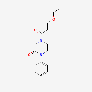molecular formula C16H22N2O3 B5531868 4-(3-ethoxypropanoyl)-1-(4-methylphenyl)-2-piperazinone 