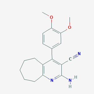 molecular formula C19H21N3O2 B5531890 2-amino-4-(3,4-dimethoxyphenyl)-6,7,8,9-tetrahydro-5H-cyclohepta[b]pyridine-3-carbonitrile 