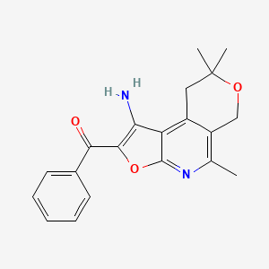 molecular formula C20H20N2O3 B5531906 (1-amino-5,8,8-trimethyl-8,9-dihydro-6H-furo[2,3-b]pyrano[4,3-d]pyridin-2-yl)(phenyl)methanone CAS No. 172985-15-8