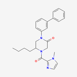 molecular formula C25H28N4O2 B5531916 1-(3-biphenylyl)-5-butyl-4-[(1-methyl-1H-imidazol-2-yl)carbonyl]-2-piperazinone 