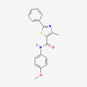 molecular formula C18H16N2O2S B5531932 N-(4-methoxyphenyl)-4-methyl-2-phenyl-1,3-thiazole-5-carboxamide 