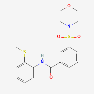 molecular formula C19H22N2O4S2 B5531950 2-methyl-N-[2-(methylthio)phenyl]-5-(4-morpholinylsulfonyl)benzamide 