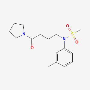 molecular formula C16H24N2O3S B5531974 N-(3-methylphenyl)-N-[4-oxo-4-(1-pyrrolidinyl)butyl]methanesulfonamide 