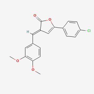 molecular formula C19H15ClO4 B5532018 5-(4-chlorophenyl)-3-(3,4-dimethoxybenzylidene)-2(3H)-furanone 