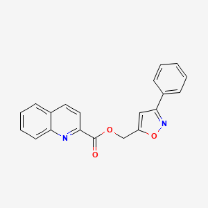 molecular formula C20H14N2O3 B5532040 (3-phenyl-5-isoxazolyl)methyl 2-quinolinecarboxylate 
