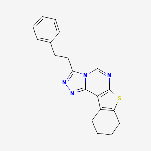 molecular formula C19H18N4S B5532054 3-(2-phenylethyl)-8,9,10,11-tetrahydro[1]benzothieno[3,2-e][1,2,4]triazolo[4,3-c]pyrimidine 