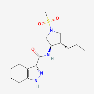 molecular formula C16H26N4O3S B5532060 N-[(3R*,4S*)-1-(methylsulfonyl)-4-propyl-3-pyrrolidinyl]-4,5,6,7-tetrahydro-1H-indazole-3-carboxamide 