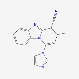 molecular formula C16H11N5 B5532077 1-(1H-imidazol-1-yl)-3-methylpyrido[1,2-a]benzimidazole-4-carbonitrile 