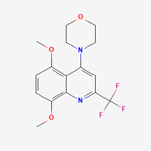 molecular formula C16H17F3N2O3 B5532099 5,8-dimethoxy-4-(4-morpholinyl)-2-(trifluoromethyl)quinoline 