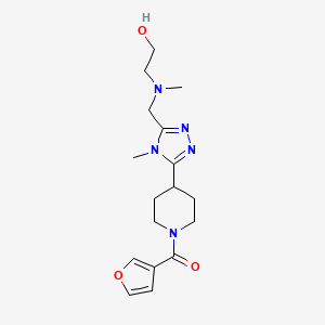 molecular formula C17H25N5O3 B5532121 2-[({5-[1-(3-furoyl)piperidin-4-yl]-4-methyl-4H-1,2,4-triazol-3-yl}methyl)(methyl)amino]ethanol 
