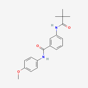molecular formula C19H22N2O3 B5532133 3-[(2,2-dimethylpropanoyl)amino]-N-(4-methoxyphenyl)benzamide 