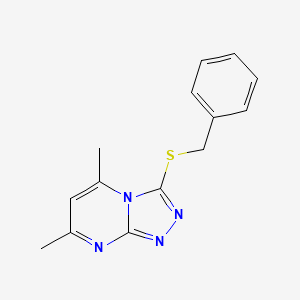 molecular formula C14H14N4S B5532147 3-(benzylthio)-5,7-dimethyl[1,2,4]triazolo[4,3-a]pyrimidine 