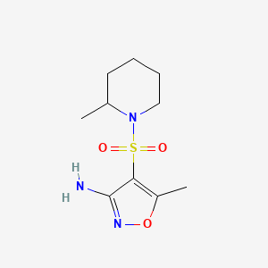 molecular formula C10H17N3O3S B5532152 5-methyl-4-[(2-methyl-1-piperidinyl)sulfonyl]-3-isoxazolamine 