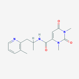 molecular formula C16H20N4O3 B5532177 1,3-dimethyl-N-[1-methyl-2-(3-methyl-2-pyridinyl)ethyl]-2,6-dioxo-1,2,3,6-tetrahydro-4-pyrimidinecarboxamide 