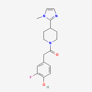 molecular formula C17H20FN3O2 B5532202 2-fluoro-4-{2-[4-(1-methyl-1H-imidazol-2-yl)-1-piperidinyl]-2-oxoethyl}phenol 