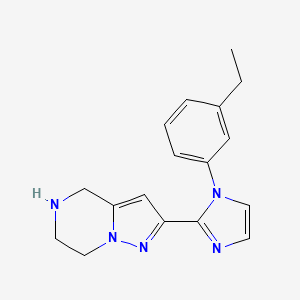 molecular formula C17H19N5 B5532211 2-[1-(3-ethylphenyl)-1H-imidazol-2-yl]-4,5,6,7-tetrahydropyrazolo[1,5-a]pyrazine hydrochloride 