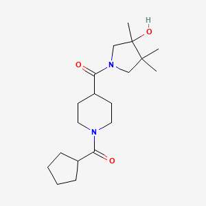 molecular formula C19H32N2O3 B5532232 1-{[1-(cyclopentylcarbonyl)piperidin-4-yl]carbonyl}-3,4,4-trimethylpyrrolidin-3-ol 