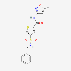 molecular formula C16H15N3O4S2 B5532255 4-[(benzylamino)sulfonyl]-N-(5-methyl-3-isoxazolyl)-2-thiophenecarboxamide 