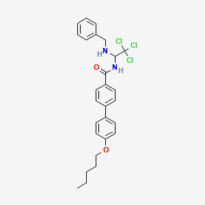 molecular formula C27H29Cl3N2O2 B5532259 N-[1-(benzylamino)-2,2,2-trichloroethyl]-4'-(pentyloxy)-4-biphenylcarboxamide 