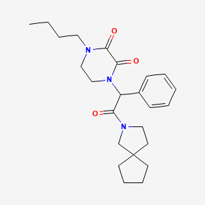 molecular formula C24H33N3O3 B5532263 1-[2-(2-azaspiro[4.4]non-2-yl)-2-oxo-1-phenylethyl]-4-butylpiperazine-2,3-dione 