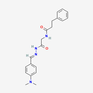 molecular formula C20H24N4O2 B5532300 N-(2-{2-[4-(dimethylamino)benzylidene]hydrazino}-2-oxoethyl)-3-phenylpropanamide 