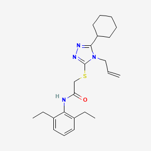 molecular formula C23H32N4OS B5532329 2-[(4-allyl-5-cyclohexyl-4H-1,2,4-triazol-3-yl)thio]-N-(2,6-diethylphenyl)acetamide 
