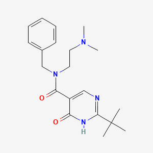 molecular formula C20H28N4O2 B5532346 N-benzyl-2-tert-butyl-N-[2-(dimethylamino)ethyl]-4-hydroxypyrimidine-5-carboxamide 