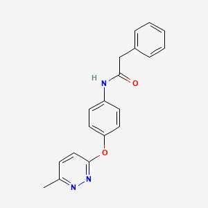 molecular formula C19H17N3O2 B5532358 N-{4-[(6-methyl-3-pyridazinyl)oxy]phenyl}-2-phenylacetamide 