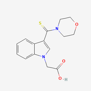 molecular formula C15H16N2O3S B5532363 [3-(4-morpholinylcarbonothioyl)-1H-indol-1-yl]acetic acid 